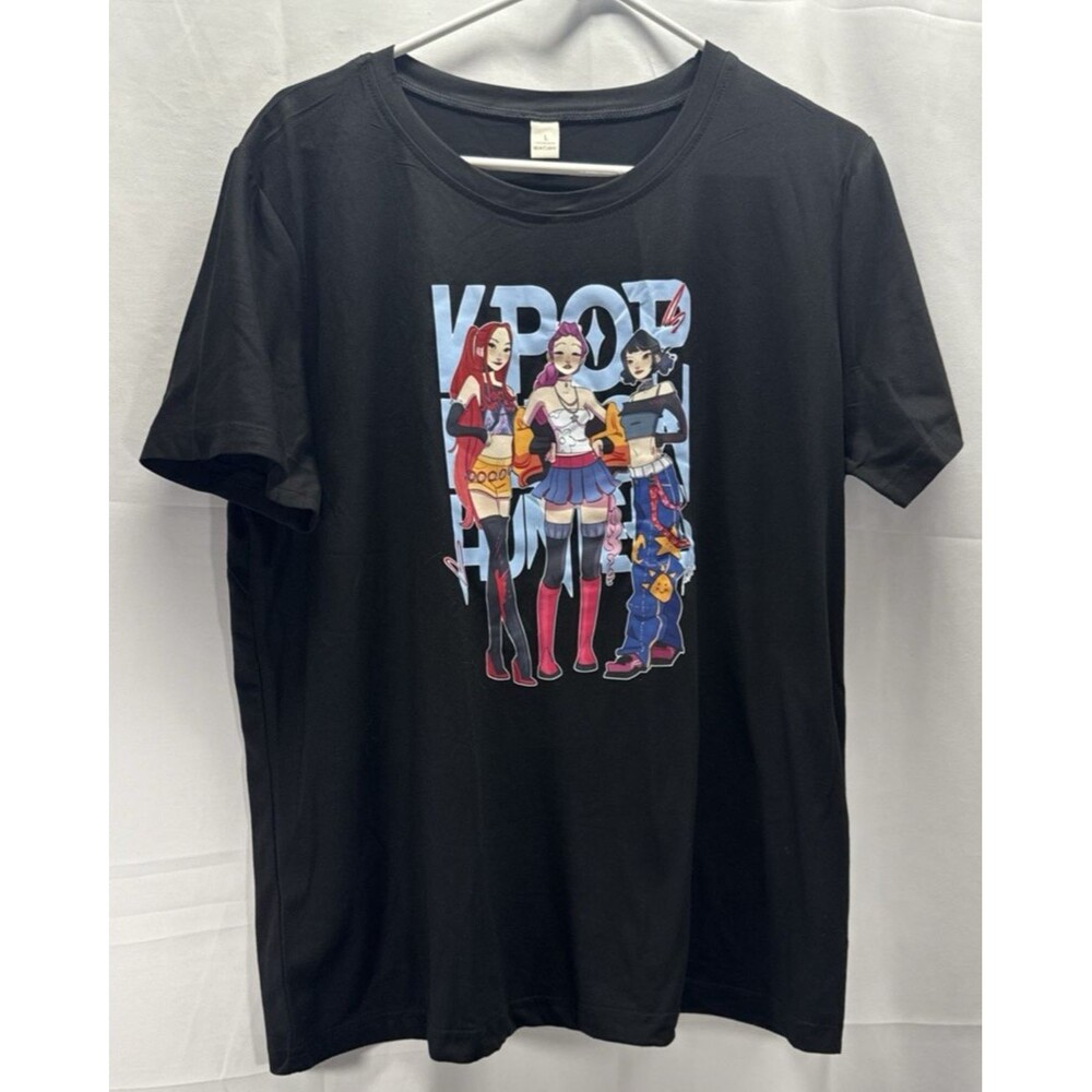 KPOP Demon Hunters Black Short Sleeve T Shirt Size Large
